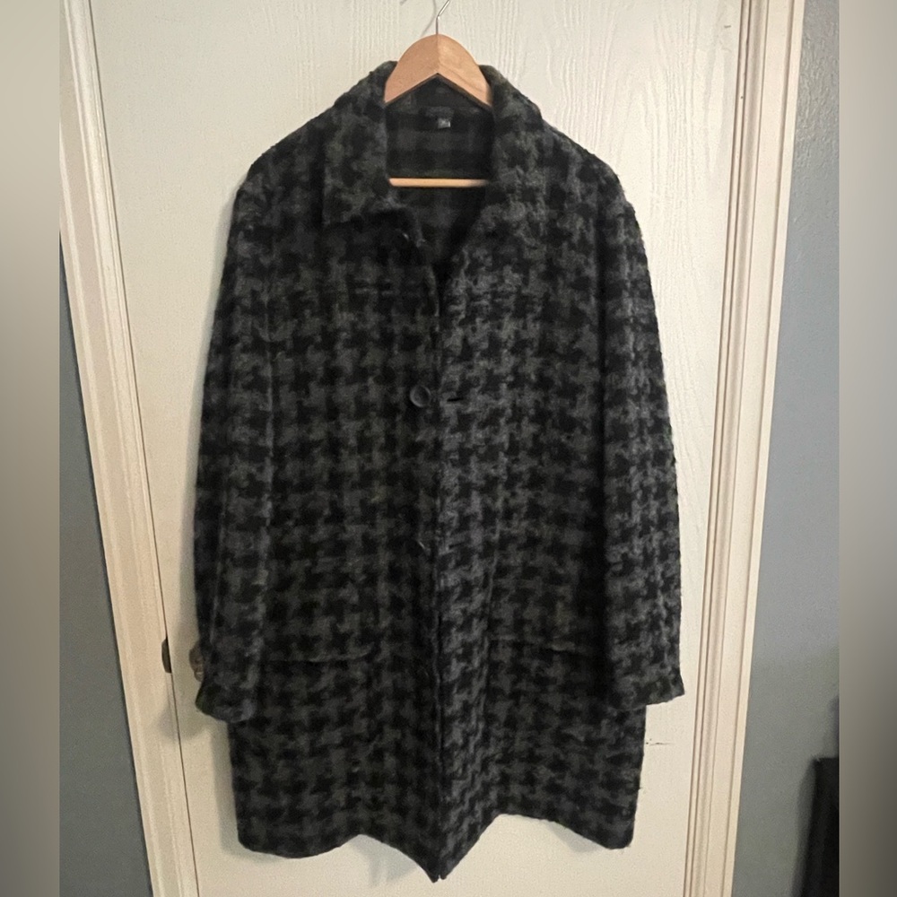 Bonobos Black and Gray Houndstooth Pea Coat